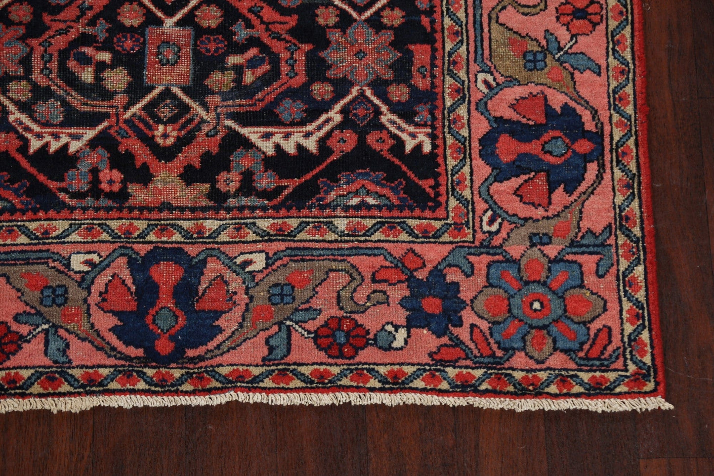 Pre-1900 Antique Vegetable Dye Sarouk Persian Runner Rug 4x9