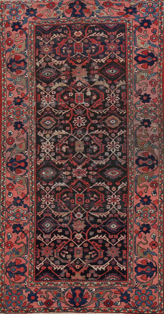 Pre-1900 Antique Vegetable Dye Sarouk Persian Runner Rug 4x9