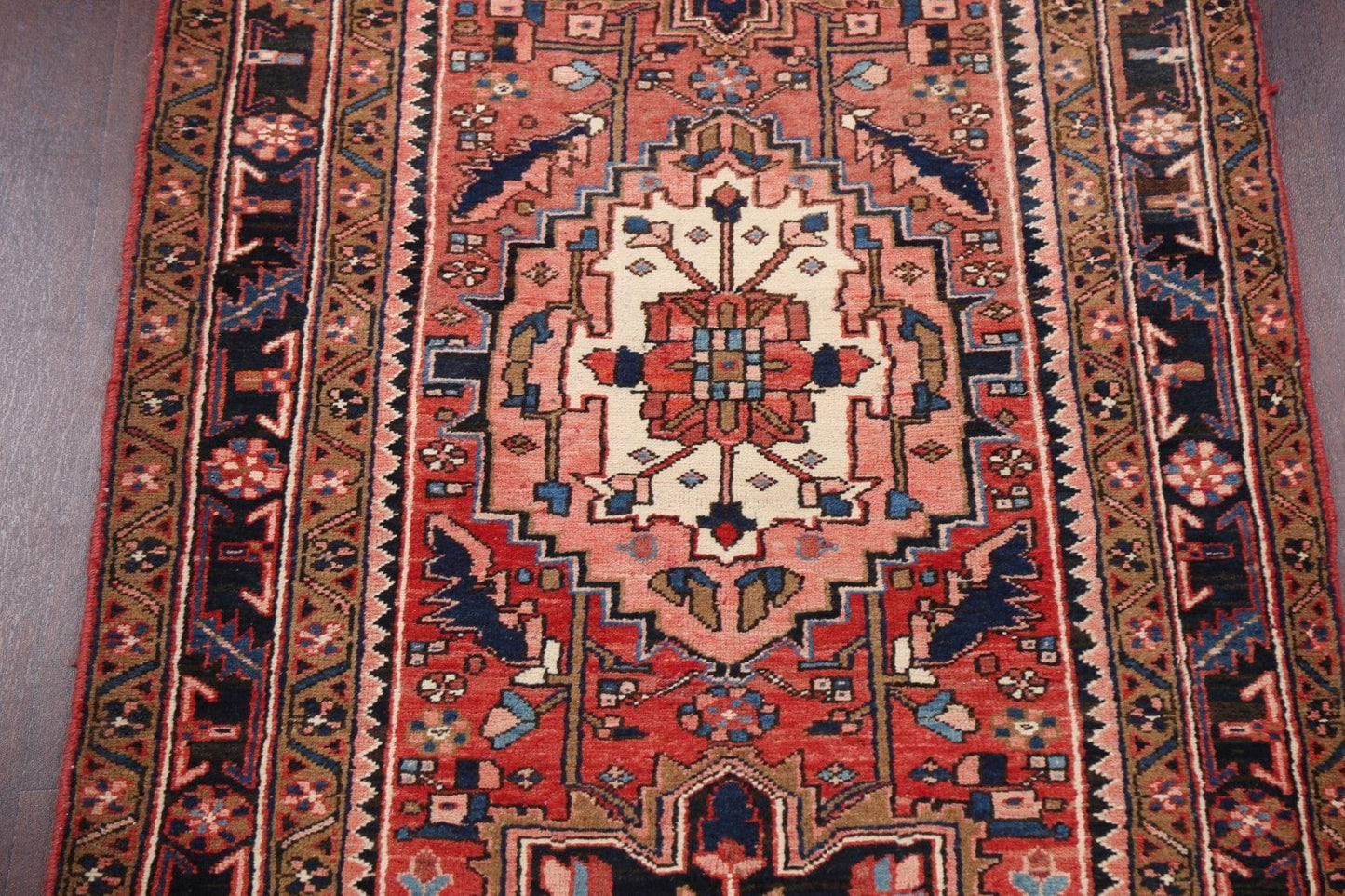 Geometric Heriz Persian Runner Rug 4x11