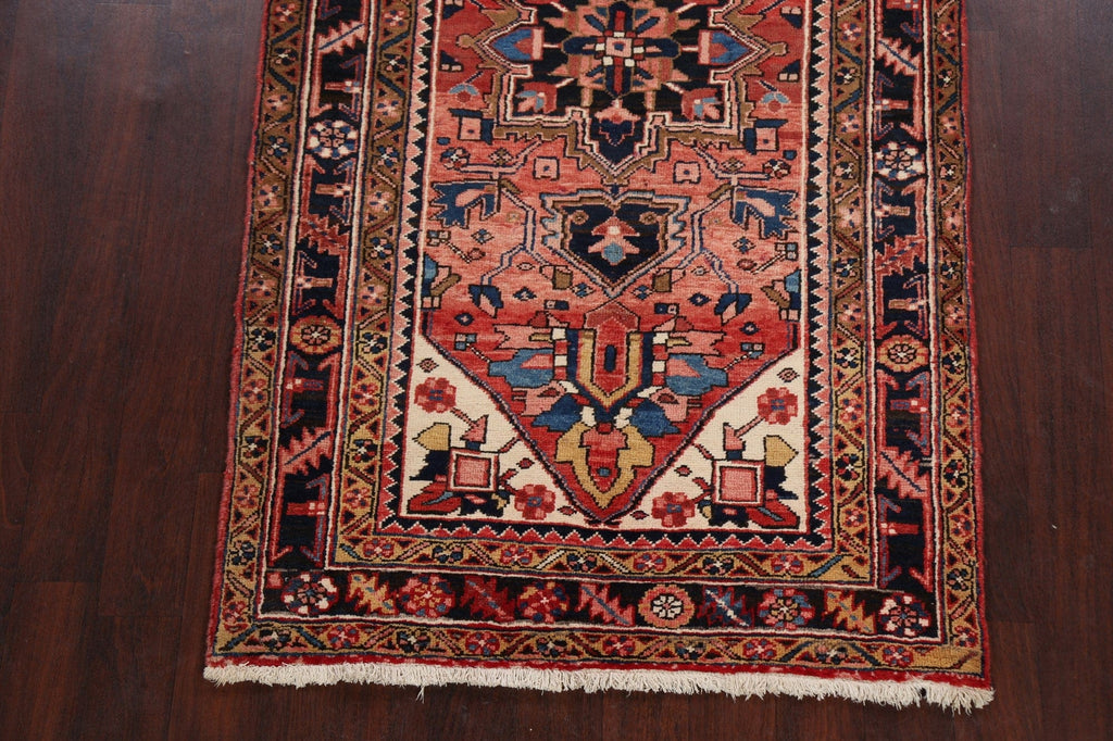 Geometric Heriz Persian Runner Rug 4x11