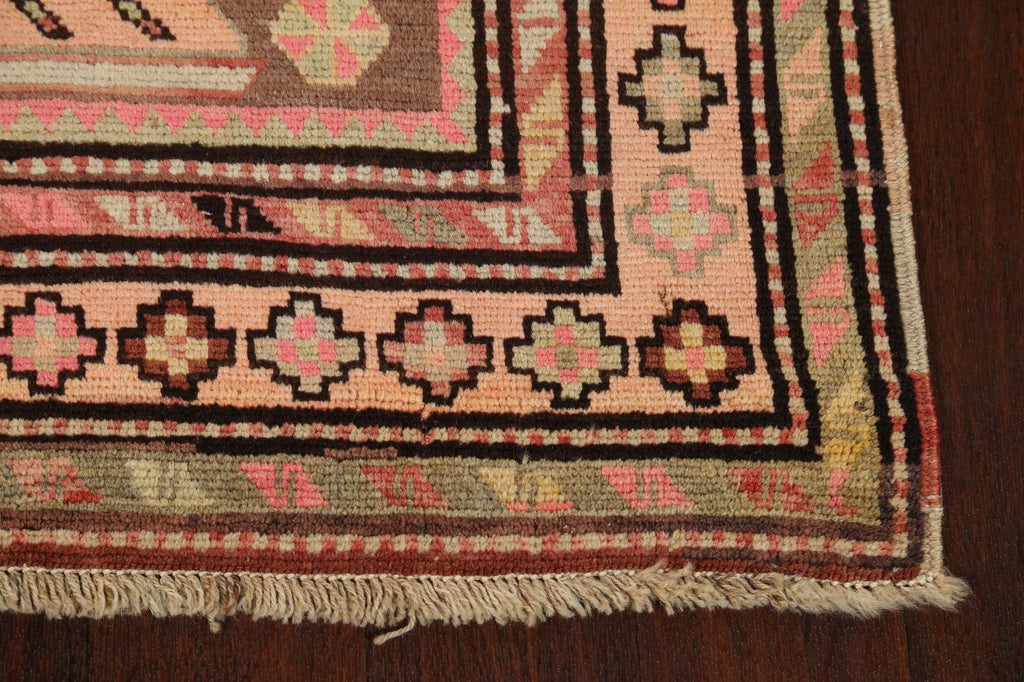 Antique 100% Vegetable Dye Caucasian Oriental Runner Rug 4x9