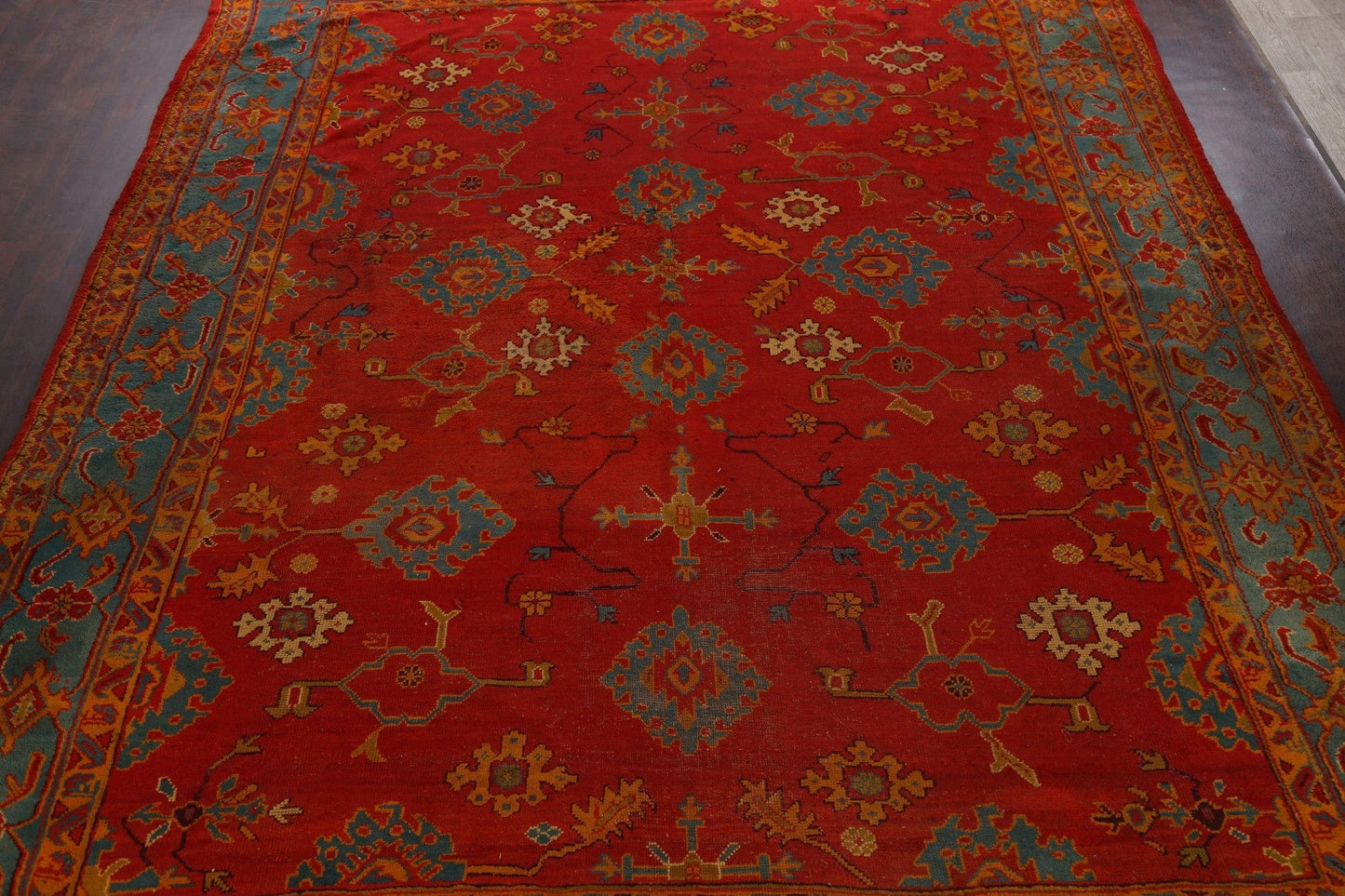 Antique 100% Vegetable Dye Oushak Oriental Area Rug 13x16