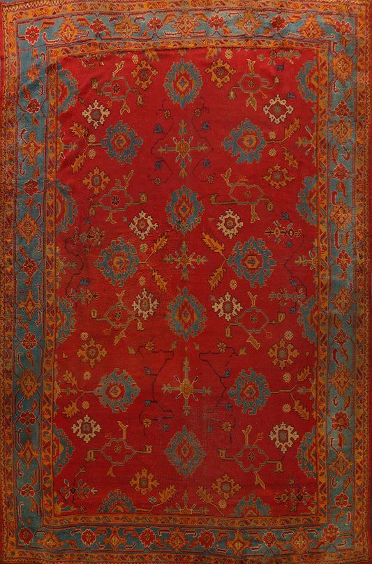 Antique 100% Vegetable Dye Oushak Oriental Area Rug 13x16