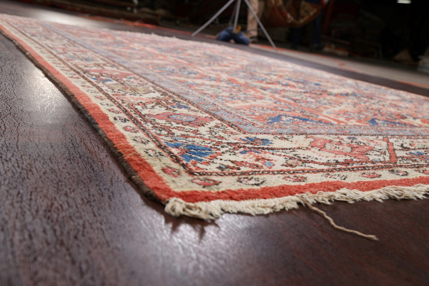 Antique Vegetable Dye Floral Mahal Persian Area Rug 7x10