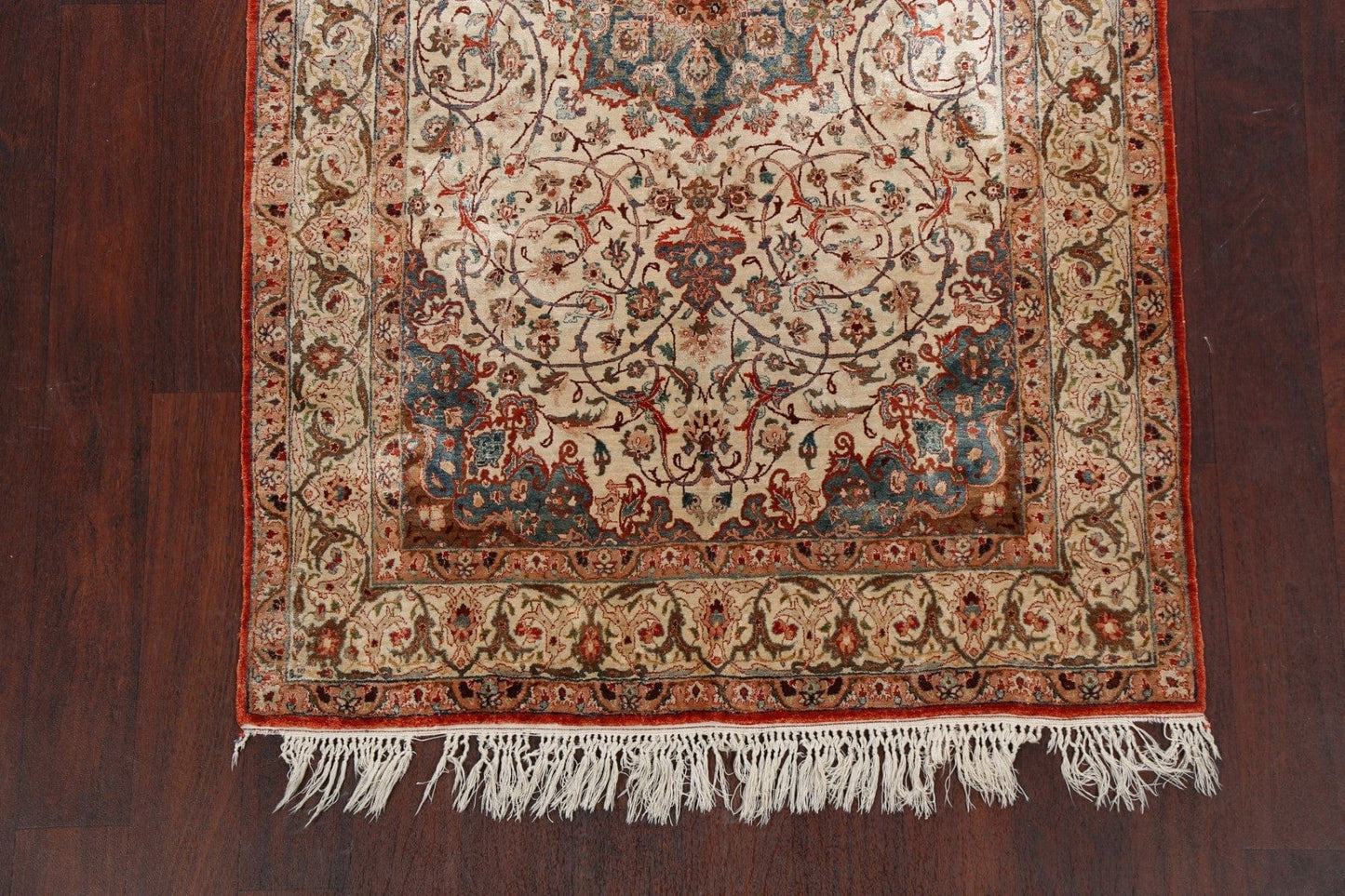 Antique 100% Vegetable Dye Nain Isfahan Persian Area Rug 4x6 SIGNED