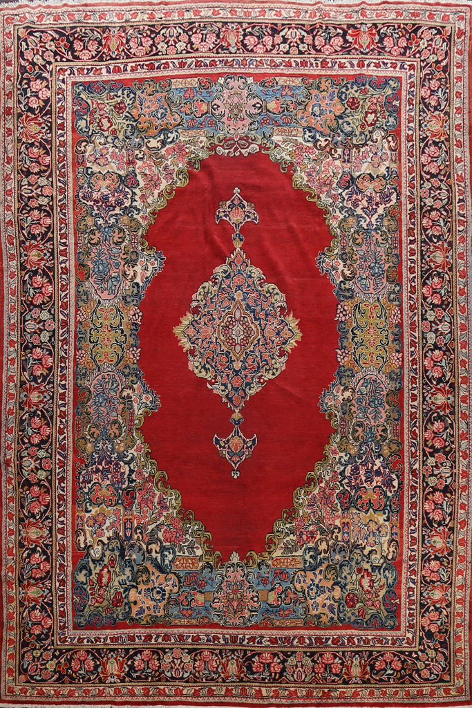 Antique 100% Vegetable Dye Mahal Persian Area Rug 11x14