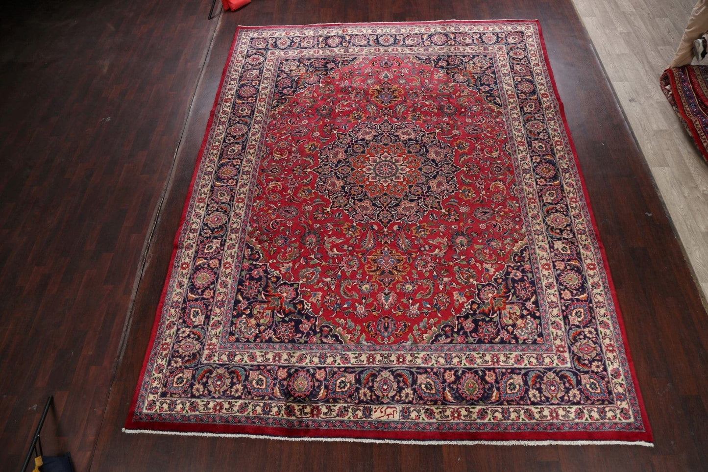 100% Vegetable Dye Mashad Signed Persian Area Rug 10x13