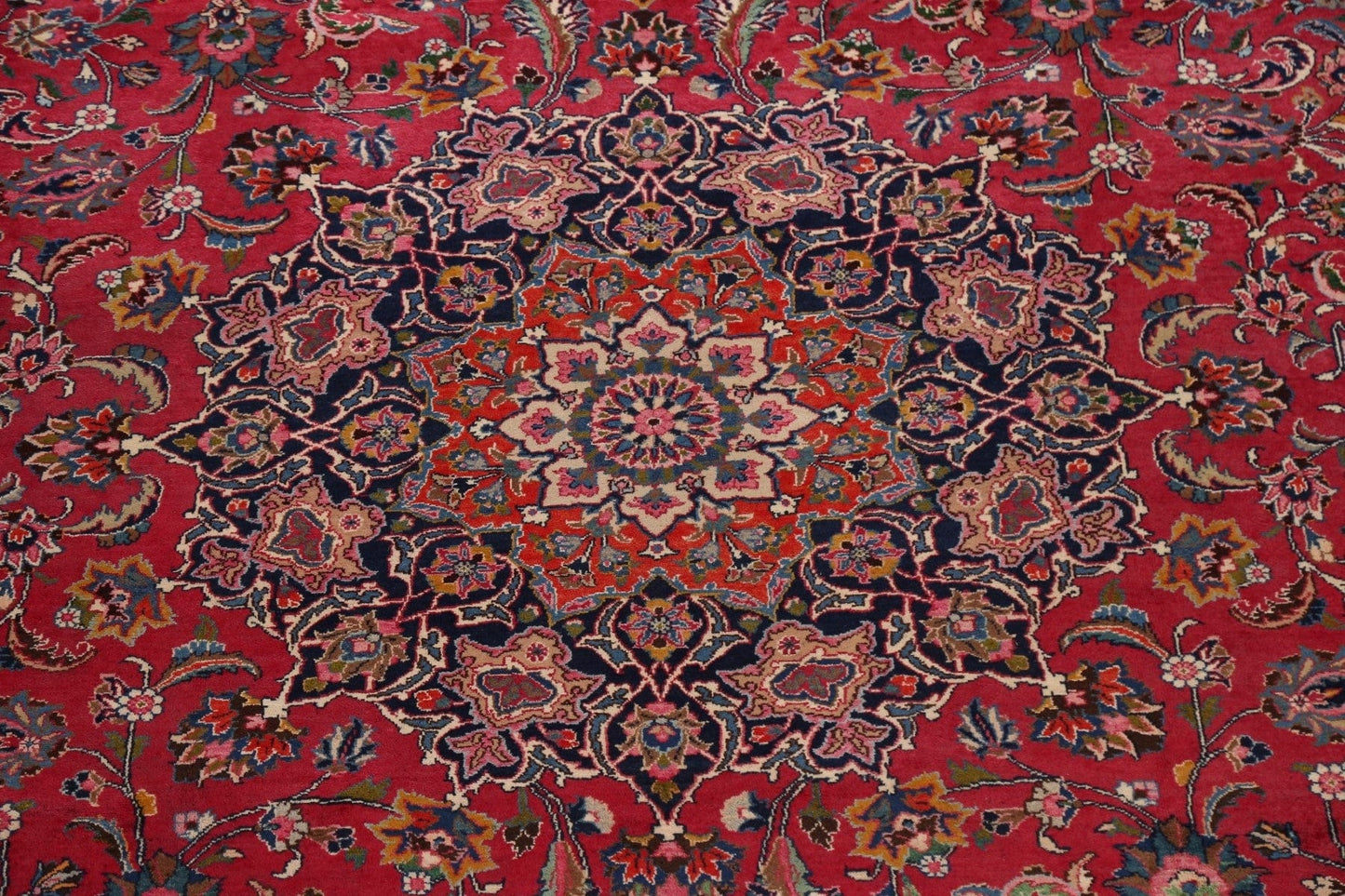 100% Vegetable Dye Mashad Signed Persian Area Rug 10x13