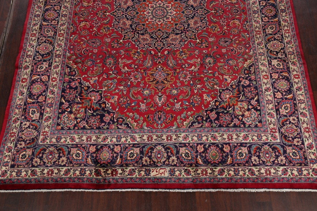 100% Vegetable Dye Mashad Signed Persian Area Rug 10x13