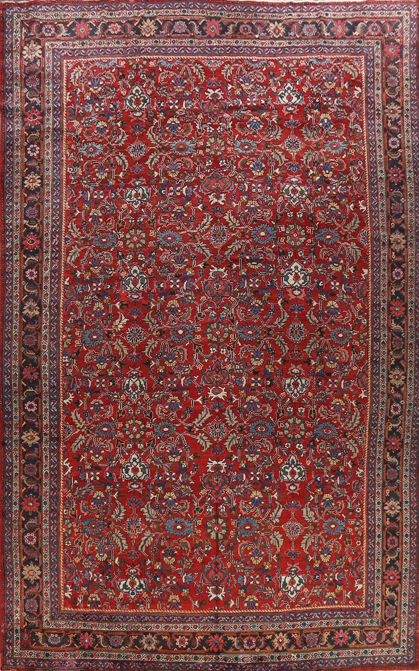 Antique 100% Vegetable Dye Sultanabad Persian Area Rug 12x17