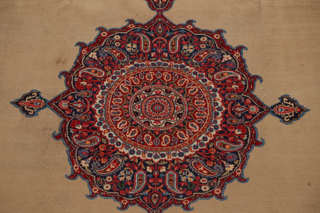 Antique Vegetable Dye Mashad Persian Area Rug 10x13