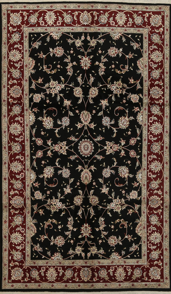 Wool/ Silk Floral Kashan Oriental Area Rug 6x9