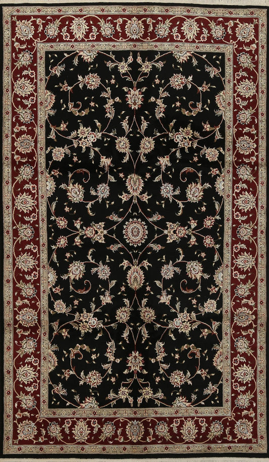 Wool/ Silk Floral Kashan Oriental Area Rug 6x9