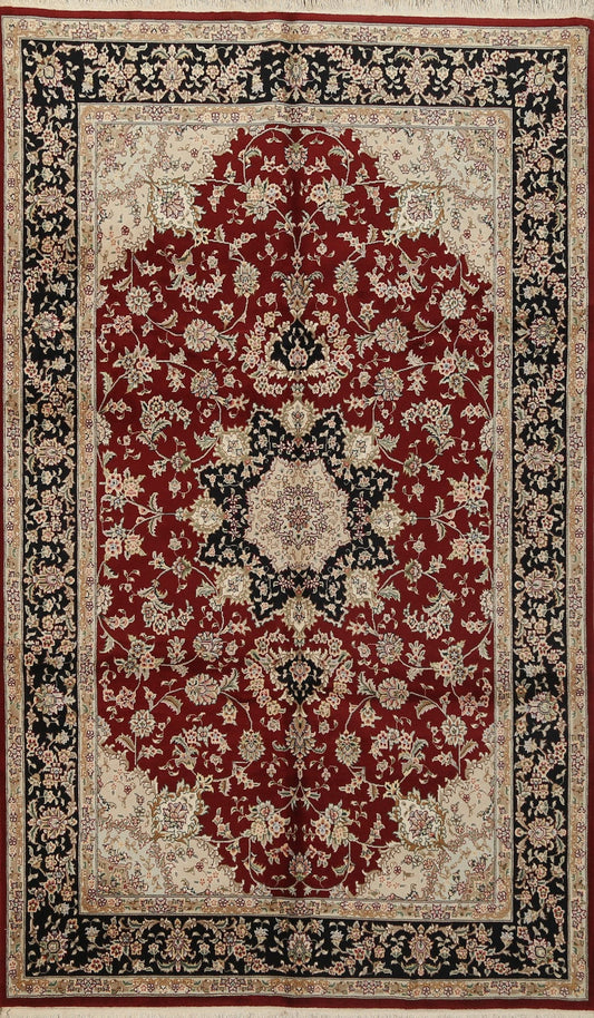 Wool/ Silk Floral Tabriz Oriental Area Rug 6x9