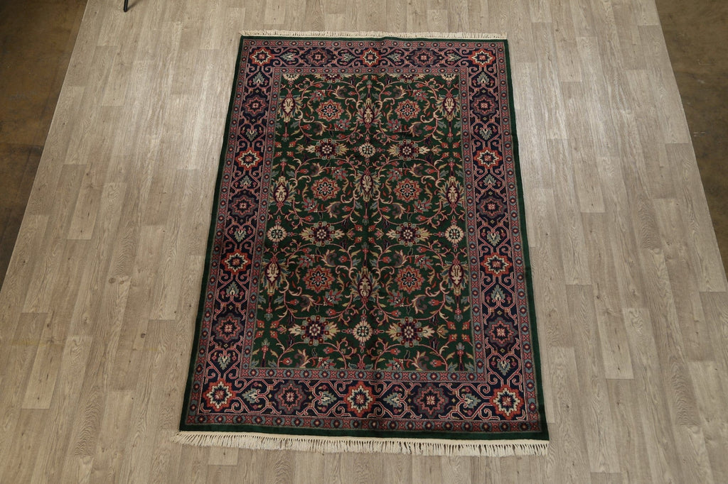 Floral Green Kashan Oriental Area Rug 6x9