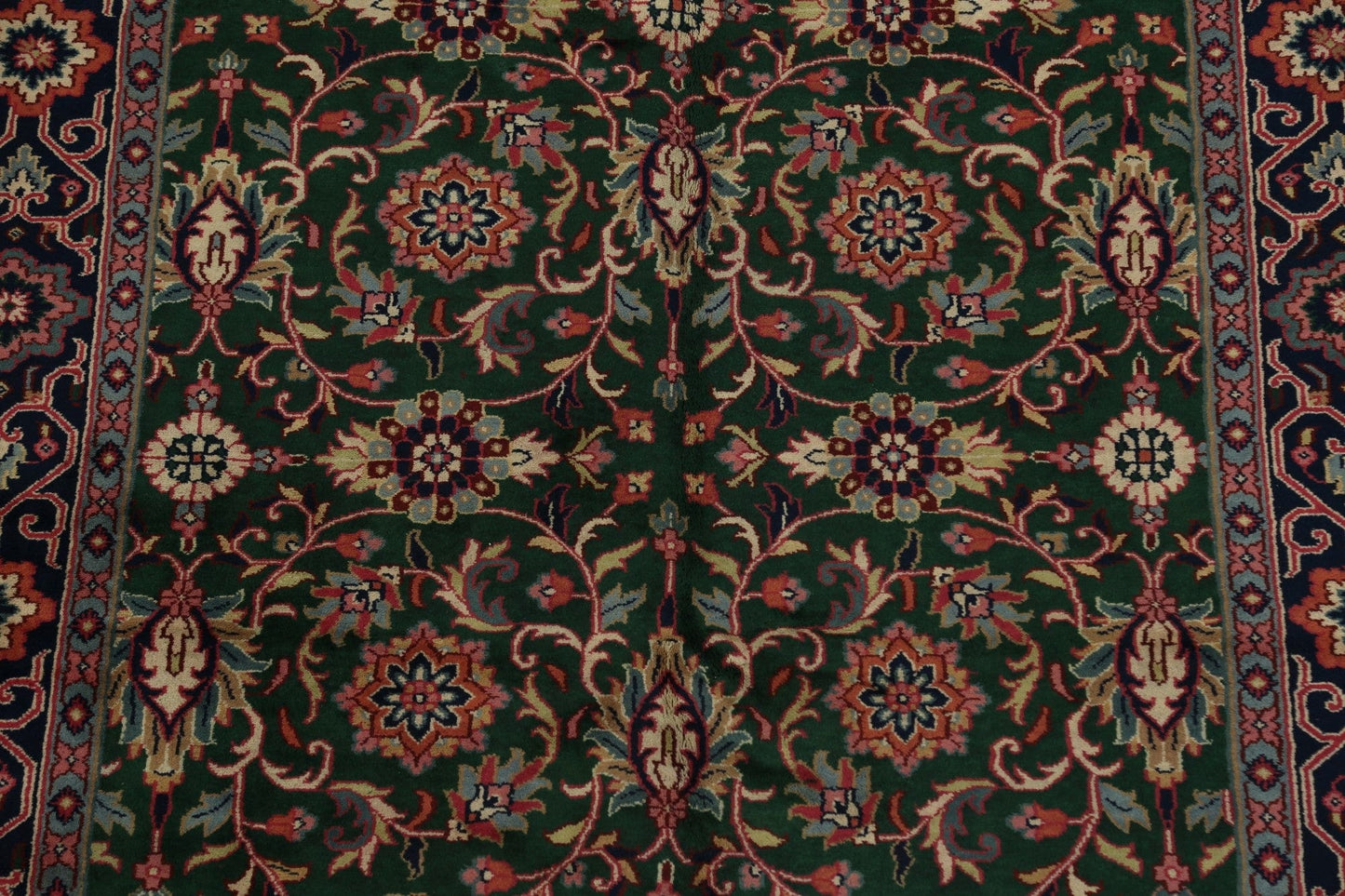 Floral Green Kashan Oriental Area Rug 6x9