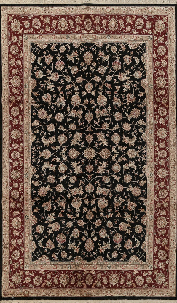 Wool/ Silk Floral Kashan Oriental Area Rug 6x10