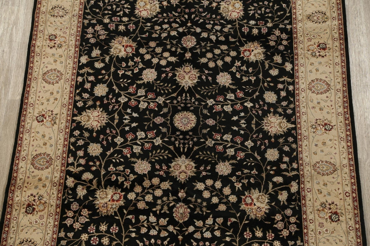 Wool/ Silk Floral Kashan Oriental Area Rug 6x9