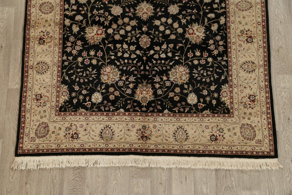 Wool/ Silk Floral Kashan Oriental Area Rug 6x9