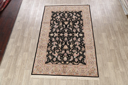 Wool/ Silk Floral Kashan Oriental Area Rug 6x9