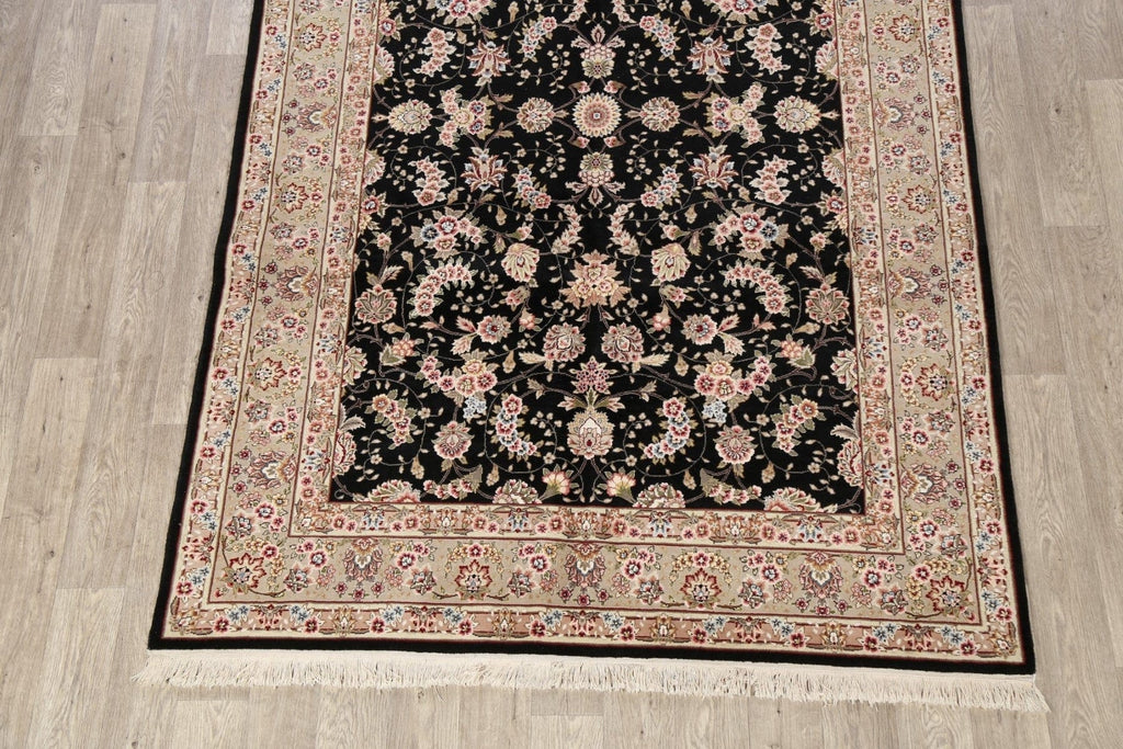 Wool/ Silk Floral Kashan Oriental Area Rug 6x9