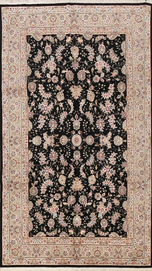 Wool/ Silk Floral Kashan Oriental Area Rug 6x9