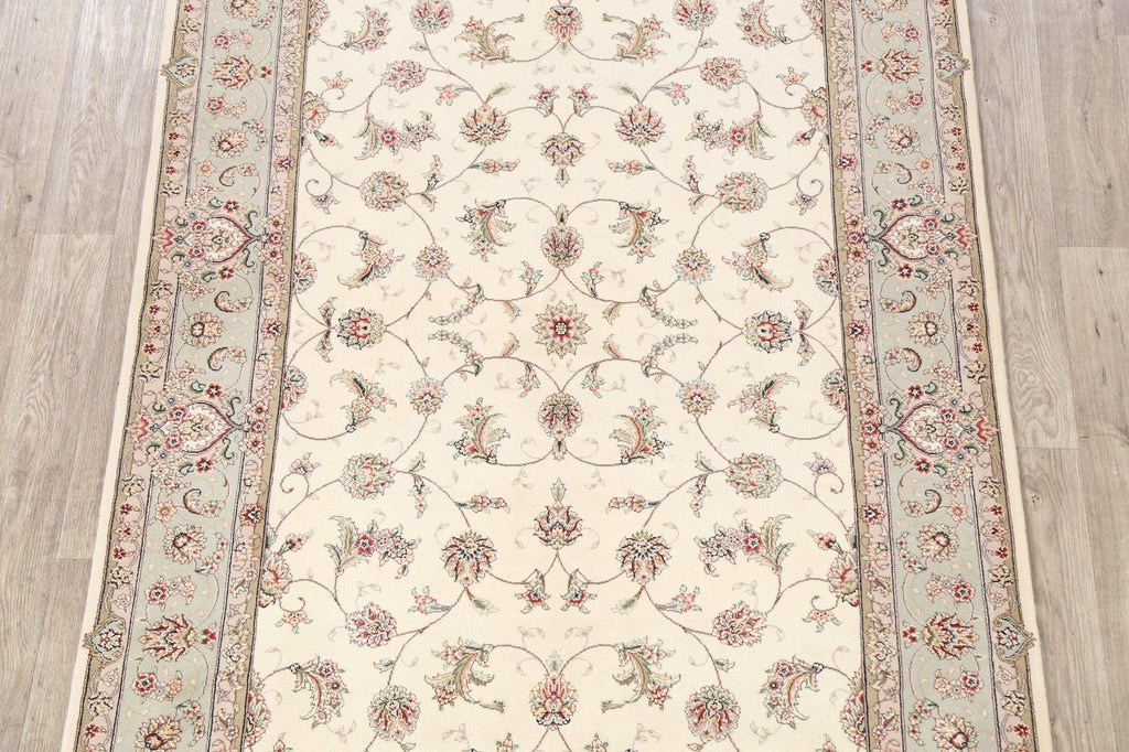 Wool/ Silk Floral Kashan Oriental Area Rug 5x7