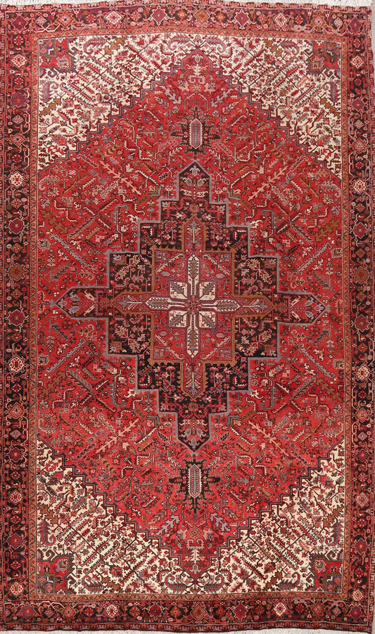 100% Vegetable Dye Geometric Heriz Persian Area Rug 12x15