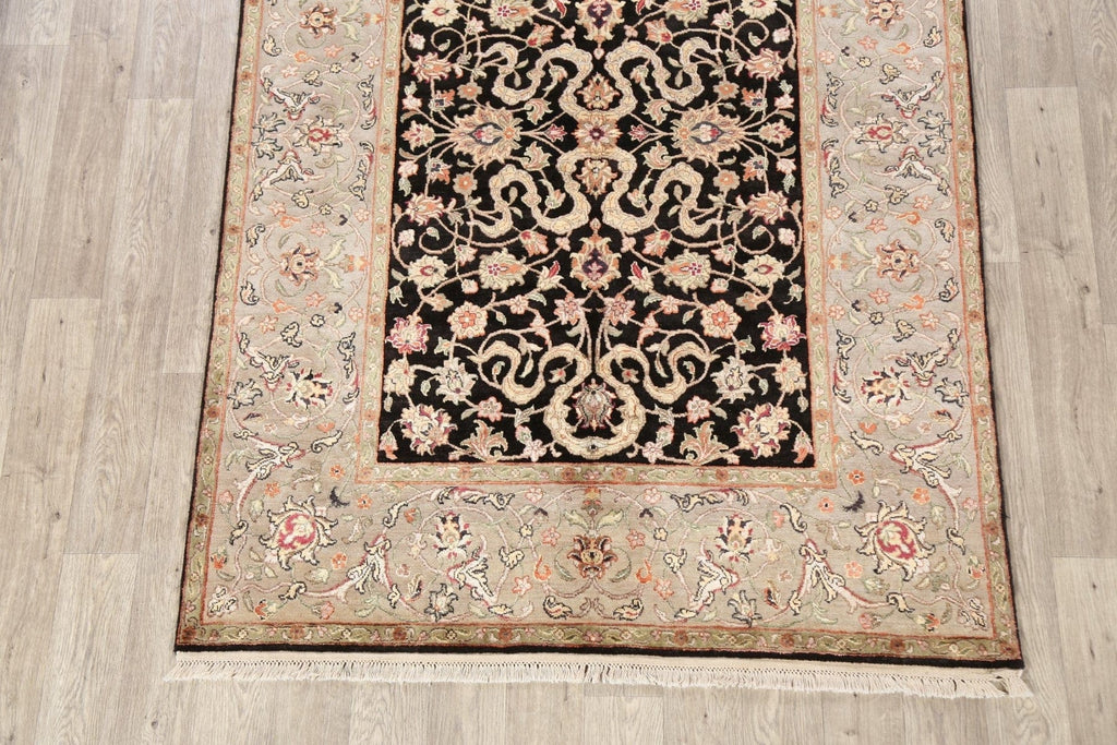 Wool/ Silk Floral Tabriz Oriental Area Rug 5x7