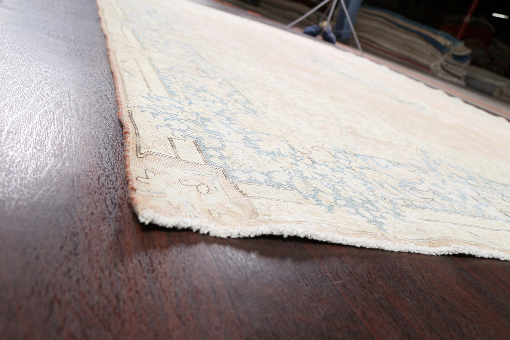 Muted Distressed Kerman Persian Area Rug 10x13