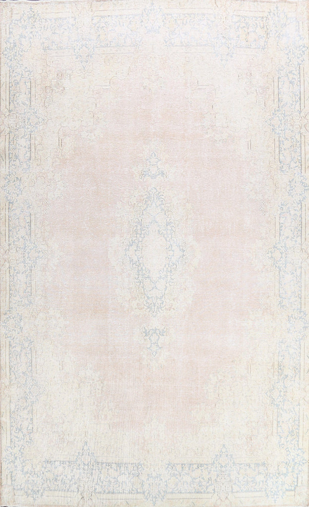 Muted Distressed Kerman Persian Area Rug 10x13