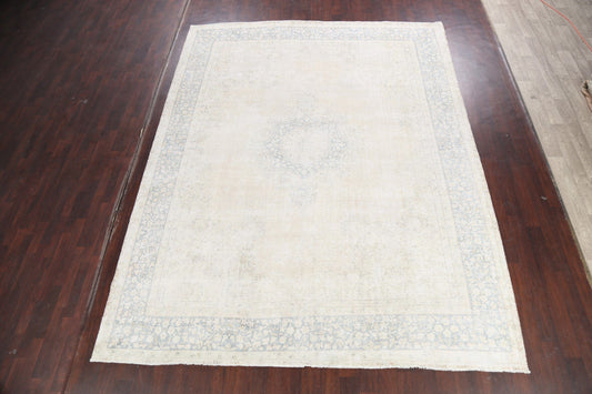 Muted Distressed Kerman Persian Area Rug 10x12