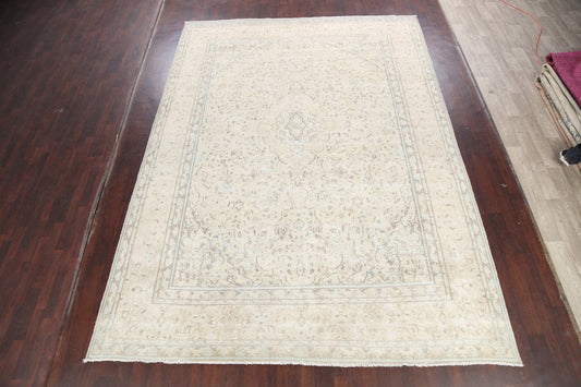 Muted Distressed Kerman Persian Area Rug 10x13