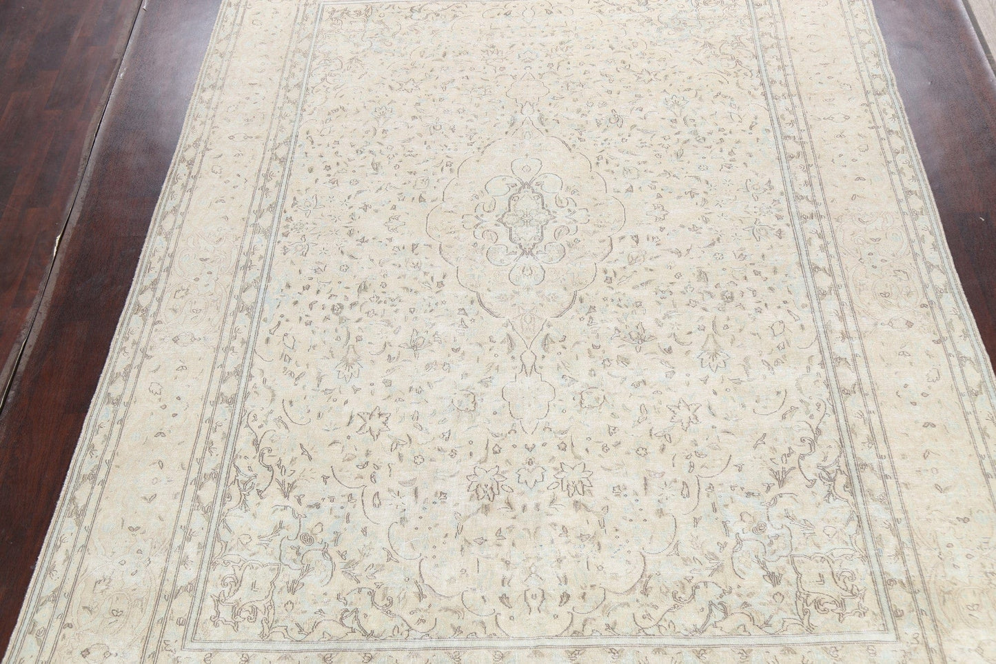 Muted Distressed Kerman Persian Area Rug 10x13