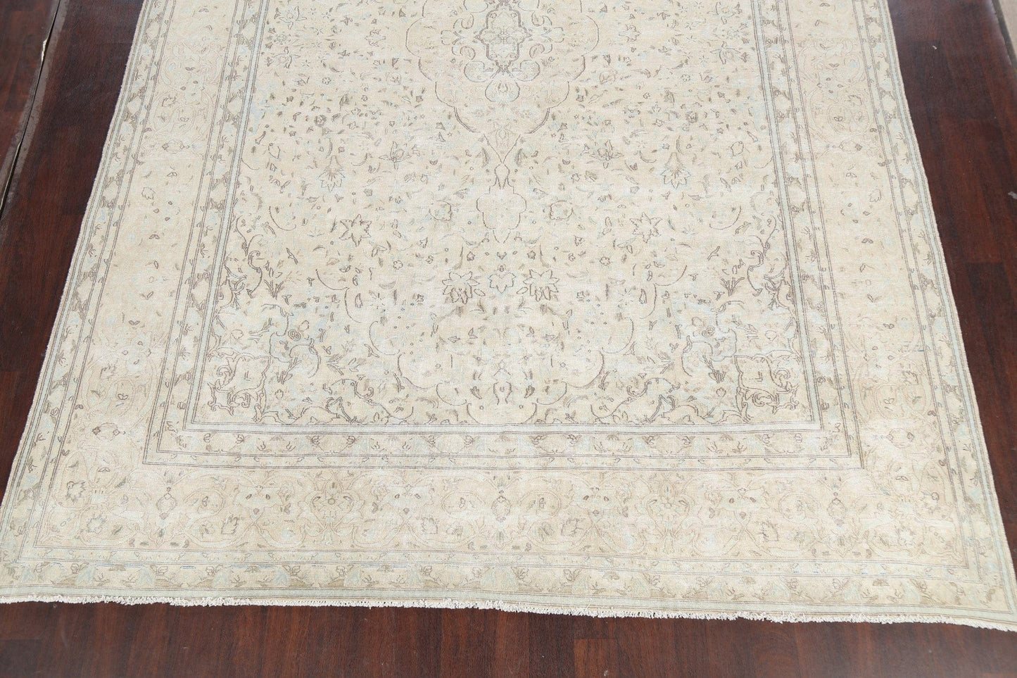 Muted Distressed Kerman Persian Area Rug 10x13