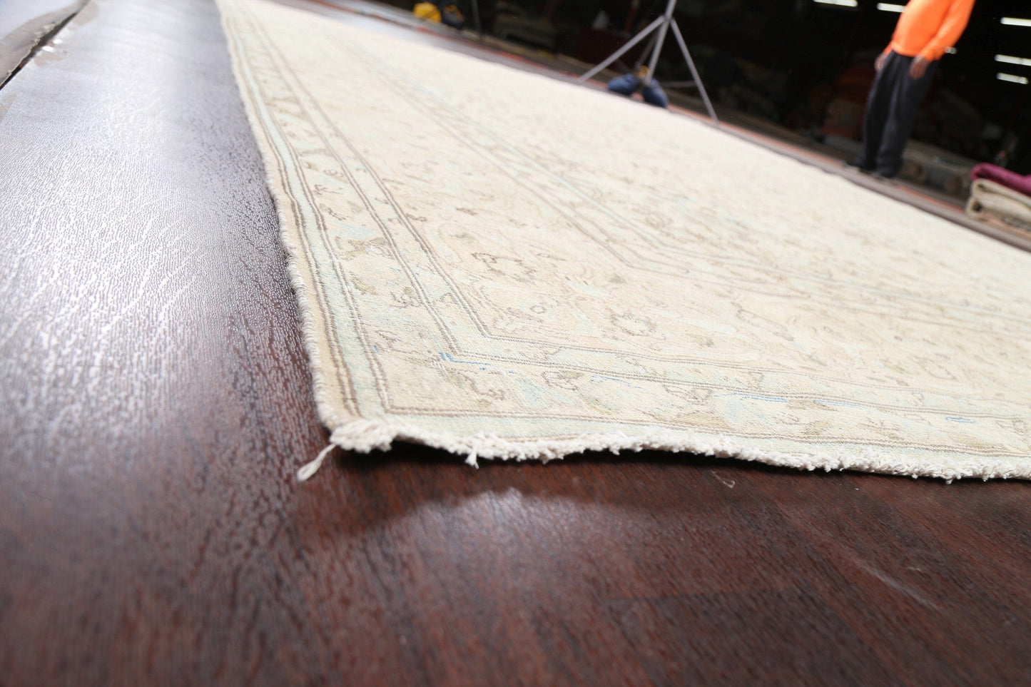 Muted Distressed Kerman Persian Area Rug 10x13