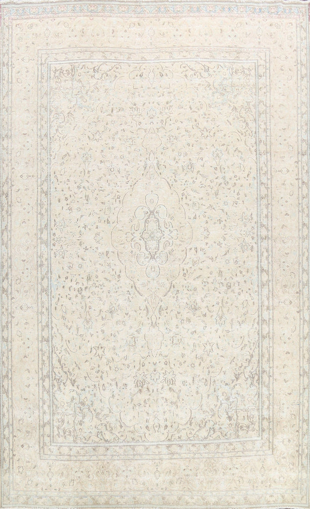 Muted Distressed Kerman Persian Area Rug 10x13