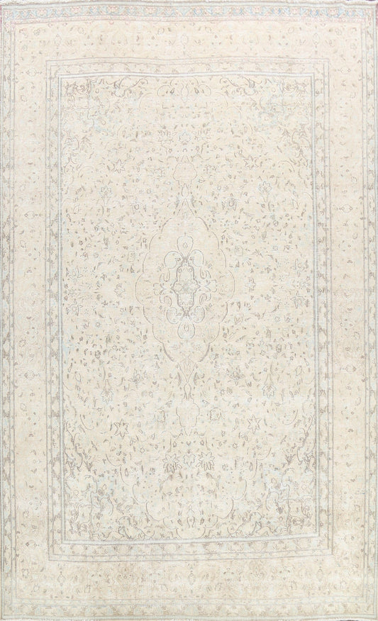 Muted Distressed Kerman Persian Area Rug 10x13