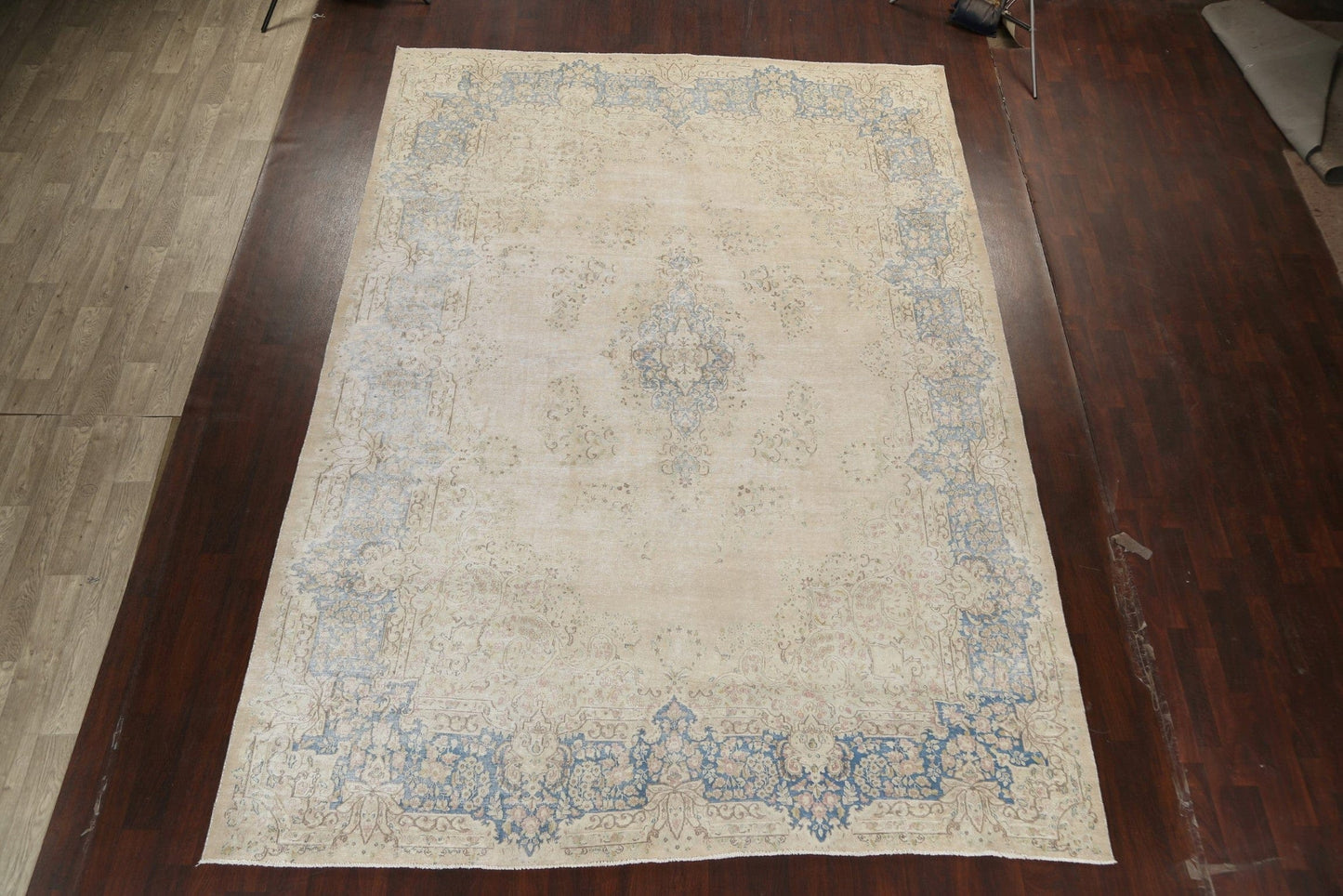 Muted Distressed Kerman Persian Area Rug 10x13