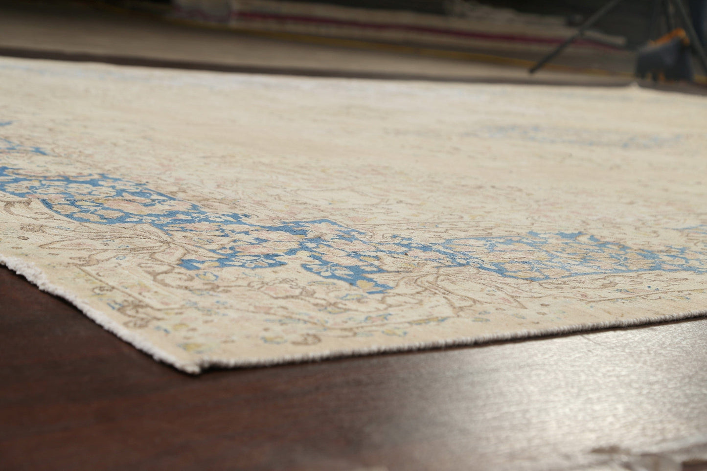 Muted Distressed Kerman Persian Area Rug 10x13