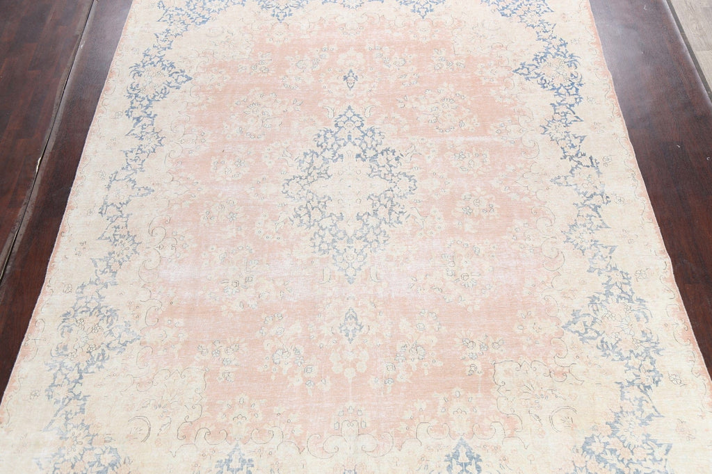 Muted Distressed Kerman Persian Area Rug 10x13