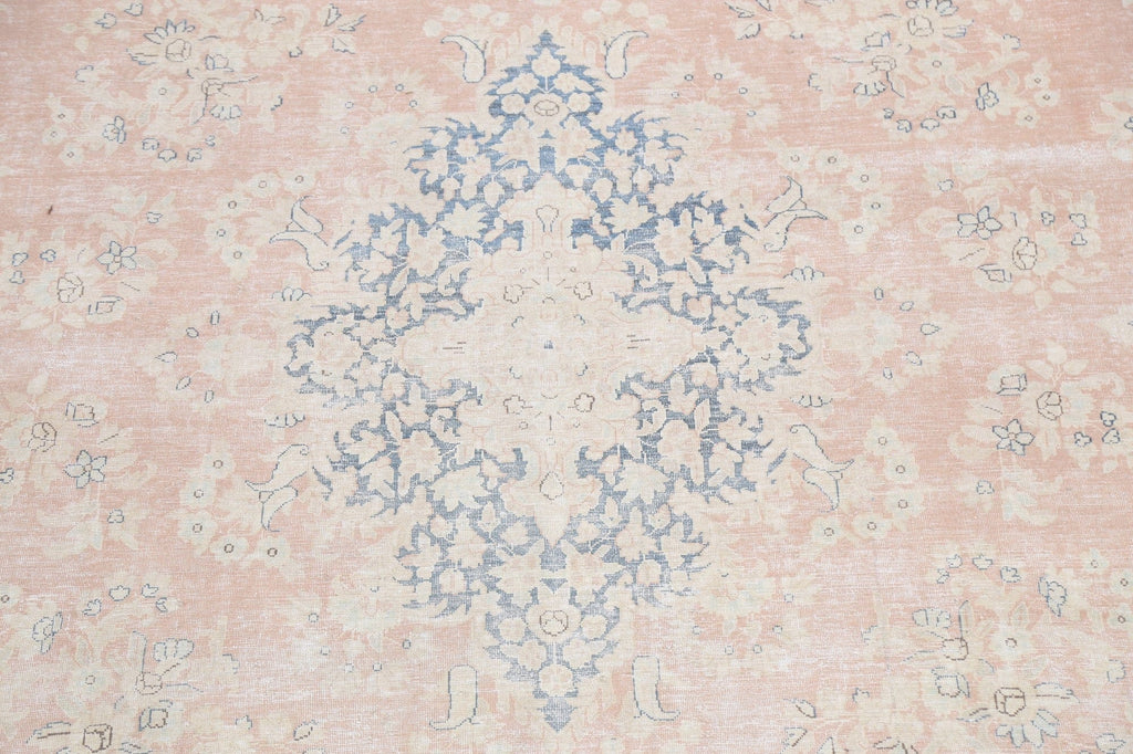 Muted Distressed Kerman Persian Area Rug 10x13