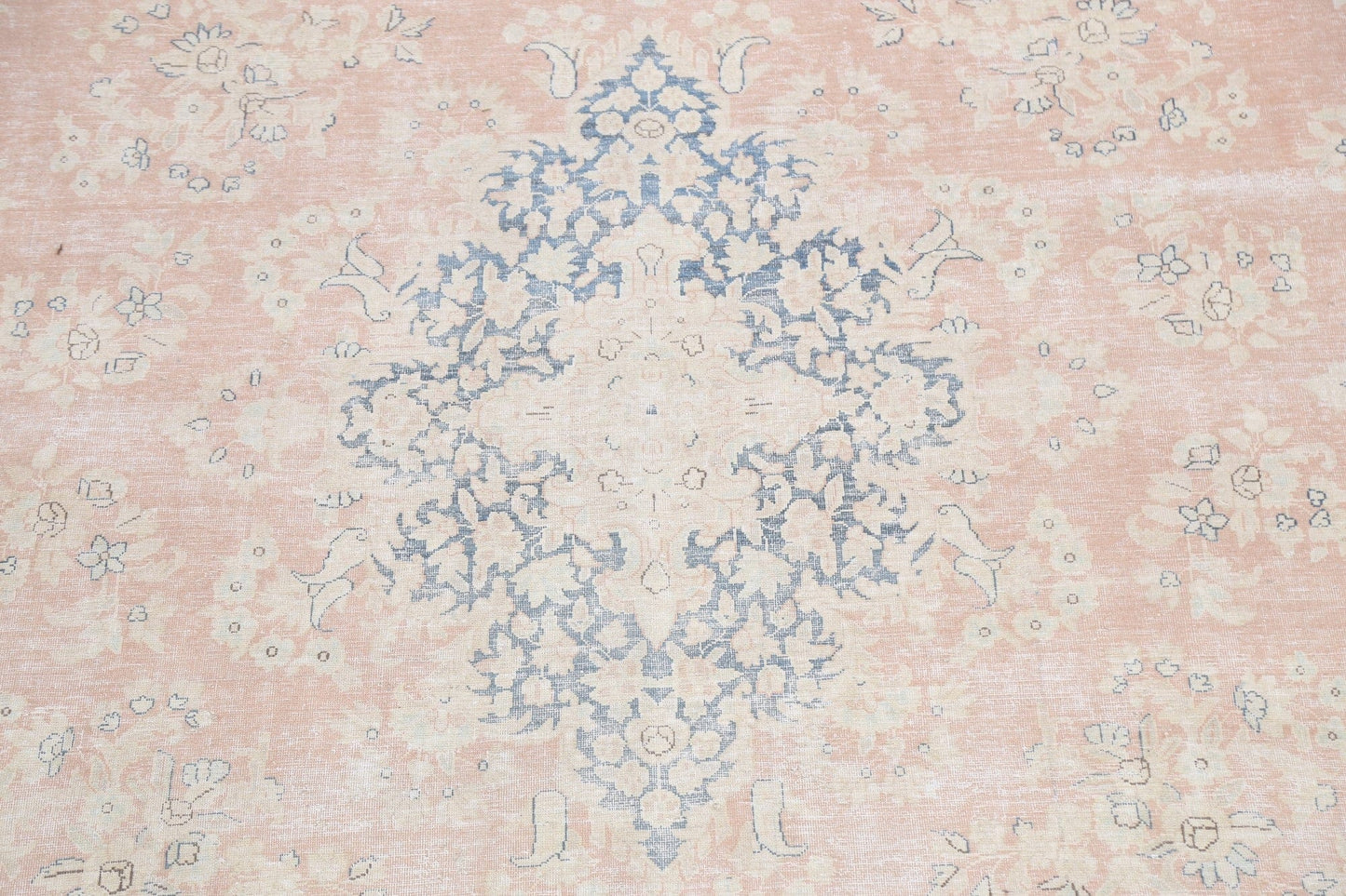 Muted Distressed Kerman Persian Area Rug 10x13