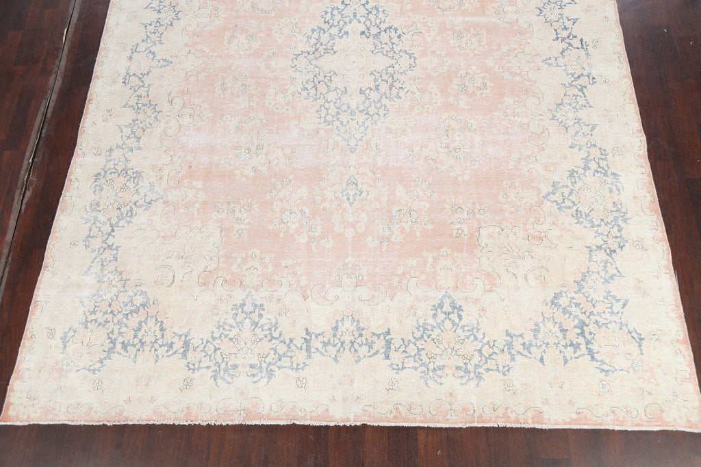 Muted Distressed Kerman Persian Area Rug 10x13