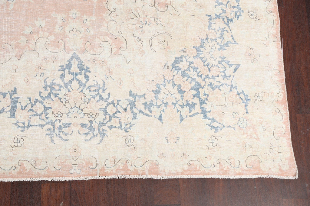 Muted Distressed Kerman Persian Area Rug 10x13