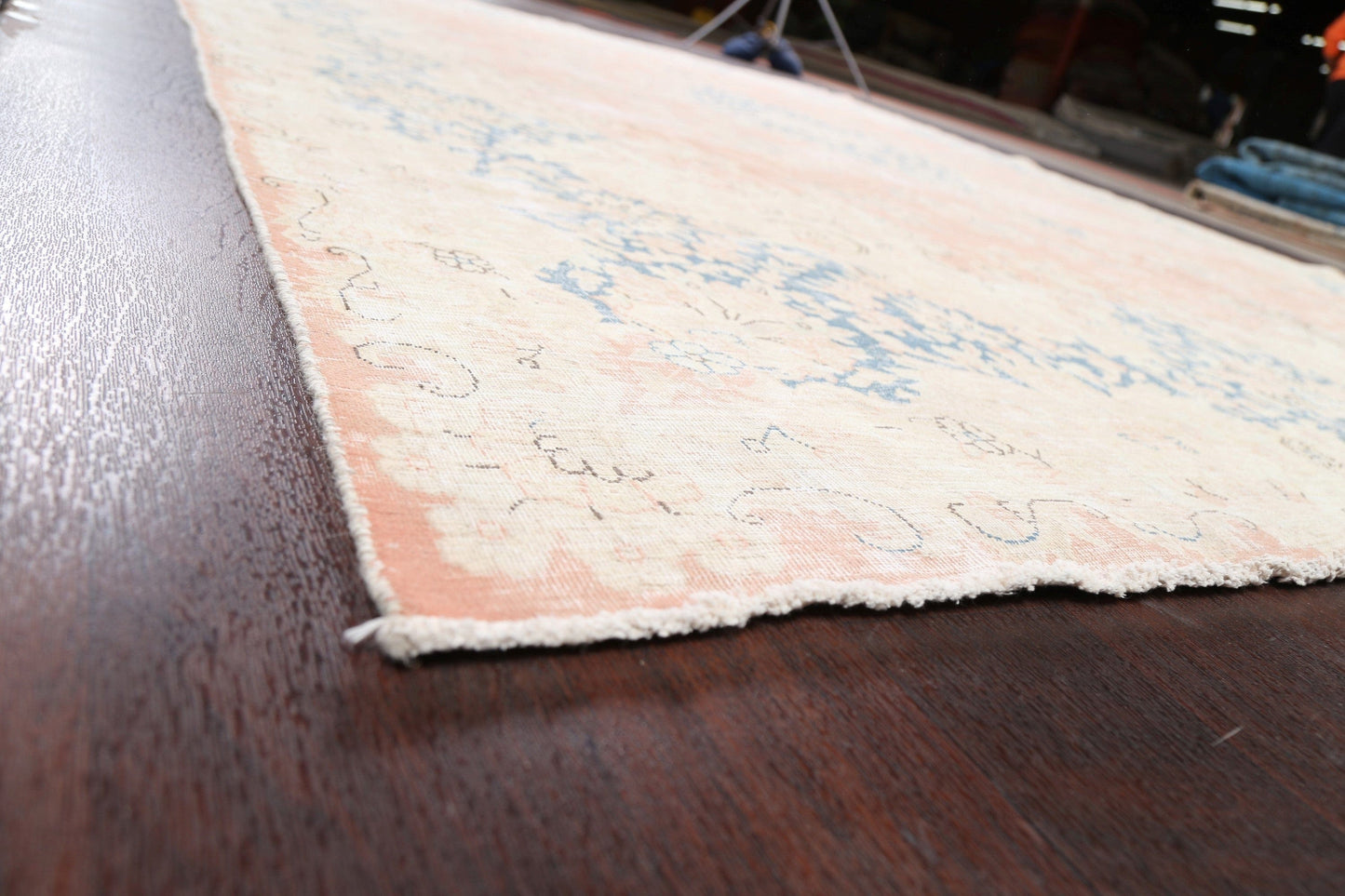 Muted Distressed Kerman Persian Area Rug 10x13