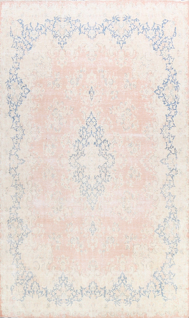 Muted Distressed Kerman Persian Area Rug 10x13