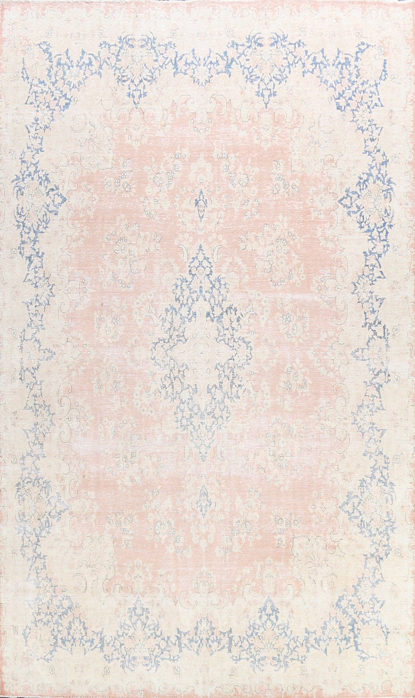 Muted Distressed Kerman Persian Area Rug 10x13