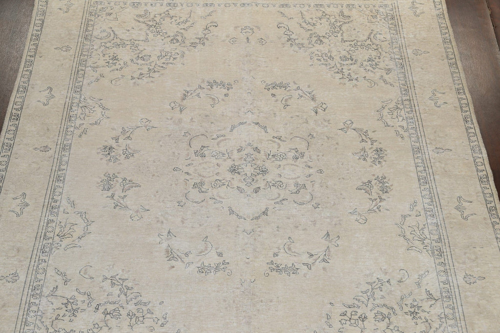 Muted Distressed Tabriz Persian Area Rug 10x12