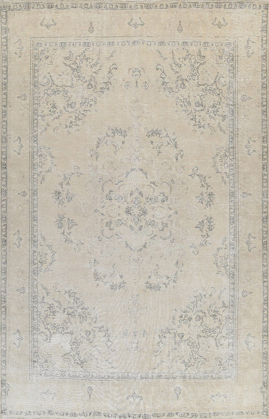 Muted Distressed Tabriz Persian Area Rug 10x12